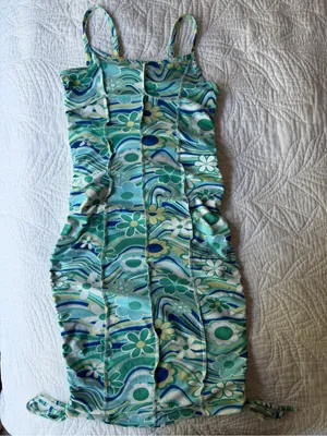 Almost Famous Blue and Green Floral One-Piece thumbnail 1