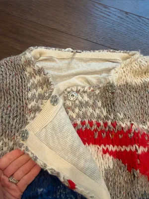 Free People Oversized Sweater Knit Wool Alpaca Cardigan Lined Small - C65-025 thumbnail 4