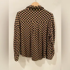 Checkered Brown and Black Shacket thumbnail 5
