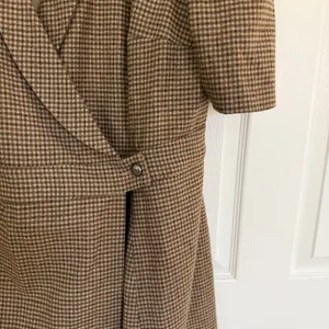 JessaKae x The Fox Group Houndstooth Wrap Dress Coat Puff Sleeve thumbnail 5