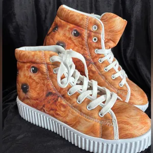 Custom Golden Doodle Dog‎ Hightop Sneakers Unisex Sz 38/Womens 7.5/Mens 5.5 NWOT thumbnail 1
