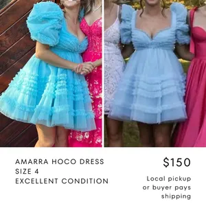 Amarra Homecoming Dress Baby Blue Puffy Size 4 thumbnail 2