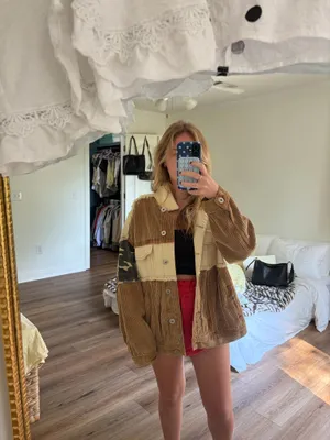 Printed denim jacket Brown Size M thumbnail 3