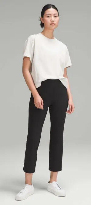 Lululemon Smooth Fit Pull-On High-Rise Cropped Pants in Black Size 4 Work Wear thumbnail 1