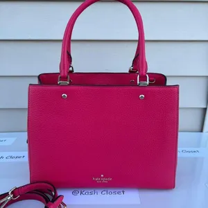 Kate Spade New York Bright Rose Leila Medium Triple Compartment Satchel Purse thumbnail 1