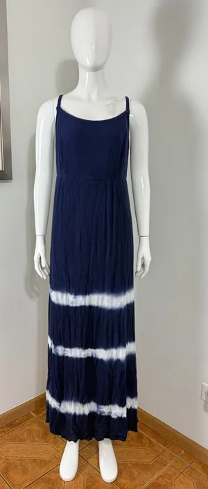 Torrid Navy Tie Dye Lace Up Back Maxi Dress Womens Plus Size 1 1X Boho Sundress thumbnail 1