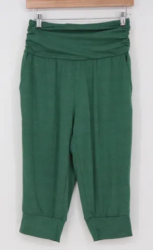 Soybu Cropped Pants Womens Small Ruched Waistband Green Heathered Excellent thumbnail 1