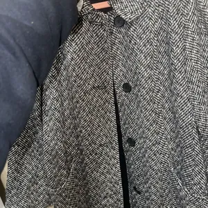 Leslie Fay Womens Medium Black‎ White Herringbone Tweed Button Front Coat Jacket thumbnail 8