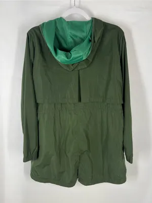 Old Navy Active Olive Green Hooded Windbreaker‎ Jacket Medium thumbnail 7