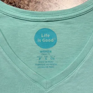 Life Is Good Top Hello Sunshine Cottage Academia Boho Minimalist Blue Size Small thumbnail 3