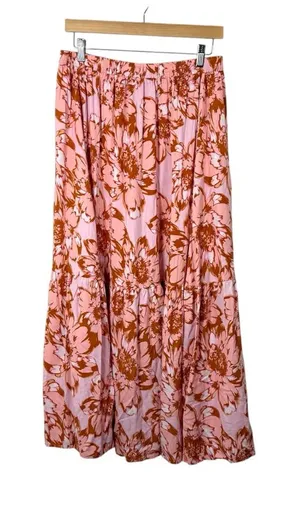 Petal + Pup Women’s Flowy Floral Maxi Skirt Pink/Purple/Orange Size L thumbnail 1