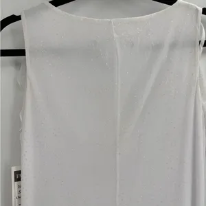 DEADSTOCK y2k white maxi cowl neck sequin dress sheet truffle sleeve glam size 8 thumbnail 9