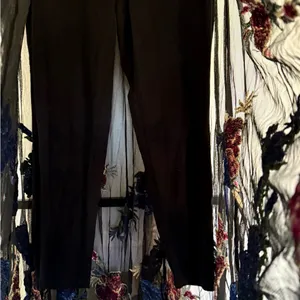 Free People Black Floral sheer skirt leggings thumbnail 5