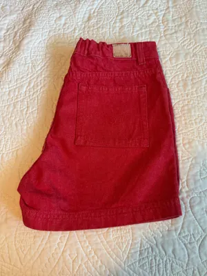 Levi's Red High-Rise Denim Shorts thumbnail 2
