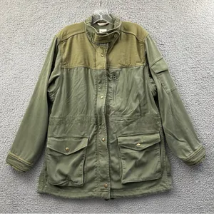 GAP Parka Utility Long Jacket Olive Green Full Zip Military Gorpcore Women's M‎ thumbnail 1