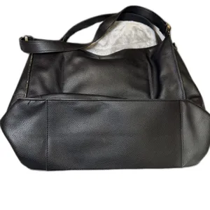 Steve Madden Black Shoulder Bag Tote Floral Lining Gold Hardware Large Purse thumbnail 3