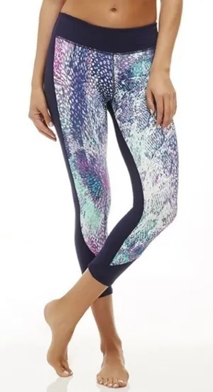 Fabletics Sydney Capri Athletic Leggings Athleisure Navy Purple Size Small Gym‎ thumbnail 1