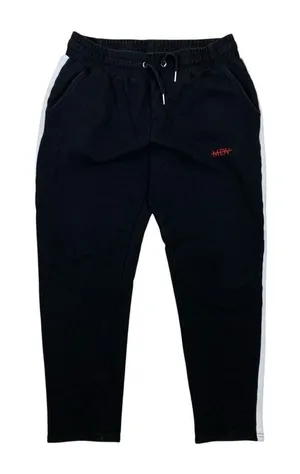 Maniere De Voir Black Side Stripe Jogger Sweatpants Streetwear Lounge XL thumbnail 1