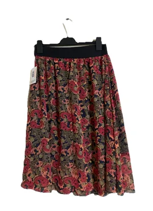 LuLaRoe Shirt Sz XL LOLA Paisley Print Broad Waistband Lined Flowy A-Line thumbnail 3