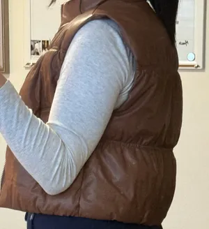 Faux Leather Vest Orange Size M thumbnail 3