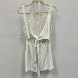 Wilfred Aritzia Ècoulement‎ Romper in Espace Wrap Top Sz 4 White Blue thumbnail 3