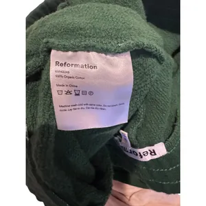 Reformation Green Fleece Sweat Athletic Shorts Size M thumbnail 4