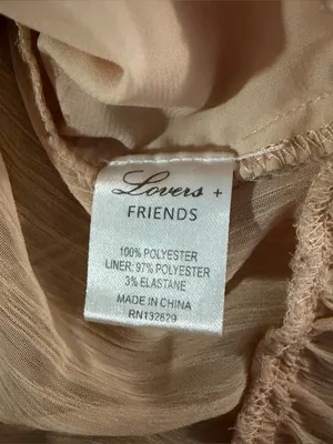 Lovers + Friends Maison Blouse M Peach Cold Shoulder Bell Sleeve Ruffle Peasant thumbnail 7