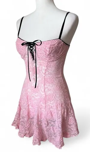 Pink Lace Coquette Lingerie Slip thumbnail 1