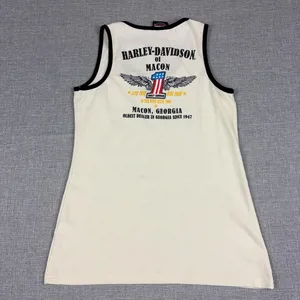 Harley-Davidson Tank Top Womens S White Scoop Neck Free Spirit Graphic Biker thumbnail 9