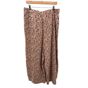Anthropologie Isobel Pleated Wide Leg Leopard‎ Print Trouser Pant Elastic XL thumbnail 8