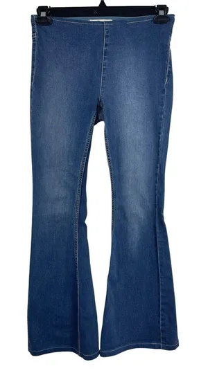 We The Free Free People Flare Jeans 26 Blue Stretch Bell Bottom Boho Indie Retro thumbnail 1