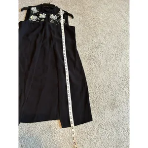 WOMEN'S MSK‎ BLACK, SLEEVELESS DRESS,FLORAL SILVER ACCENT RHINESTONES,Size Small thumbnail 7