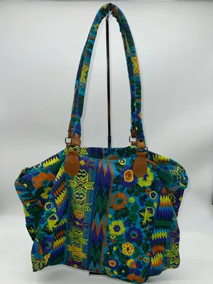Handmade Victorian Garden Floral Cotton Canvas Tote Large Zippered Shoulder Bag thumbnail 5