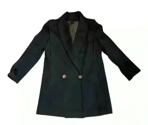 Jules Miller Black Oversize Wool Vintage 1980's Coat, Big Shoulders, S/M. thumbnail 1