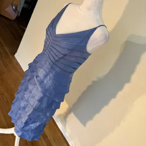 Adrianna Papell Occasions Blue Tiered Ruffle Cocktail Dress Metallic Size‎ 12 thumbnail 3