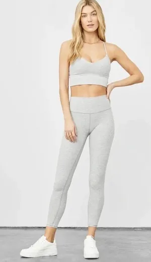 Alo Yoga Alosoft High-Waist 7/8 Highlight Leggings Athletic Heather Grey M thumbnail 1