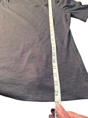 Anne Klein Ribbed Square Neck Knit Top Gray Sz L NWT thumbnail 7