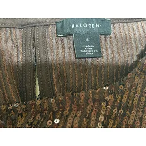 Halogen Sequin Brown Bronze Sleeveless Tank Women Small Shiny Party Cocktail thumbnail 7