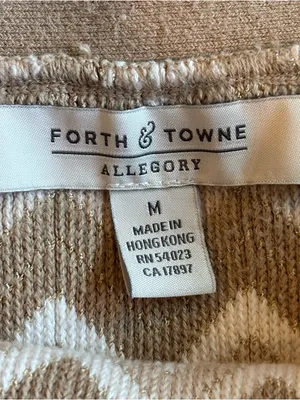 Forth & Towne Allegory Silk Blend Chevron Knit Skirt Tan White Medium thumbnail 2