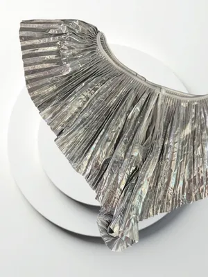 Savage X Fenty Silver Metallic PLEATED LAMÉ SHORT thumbnail 4