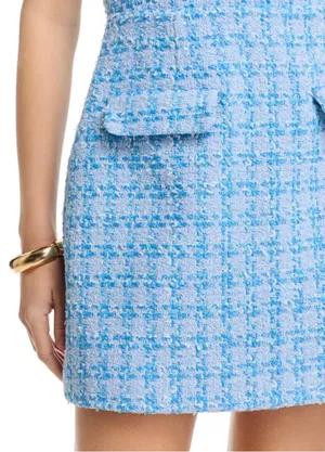 AQUA Dress Small Blue tweed thumbnail 2