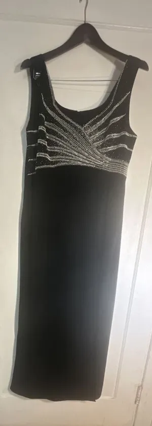 Daymor Couture Evening Gown Black Embellished Maxi Dress thumbnail 2