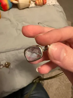 Sliver blue square pendant thumbnail 2