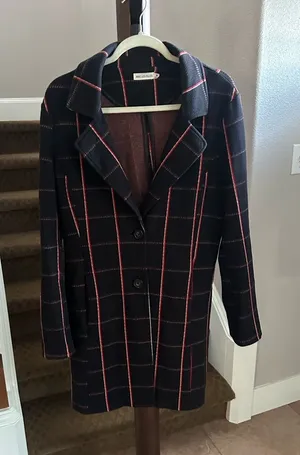 Avec Les Filles Knitted Plaid Coat thumbnail 1