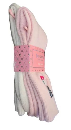 Juicy Couture Pink Boot Socks‎ 2 Pair Super Soft Cozy Socks NWT thumbnail 1
