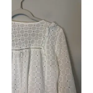 Anthropologie White Eyelet V Neck Mini Dress Tassels Sz 0 NEW thumbnail 11