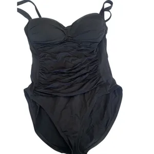 La Blanca Women's One Piece Swimsuit Black Strapless Halter Ruched Size 12 thumbnail 11