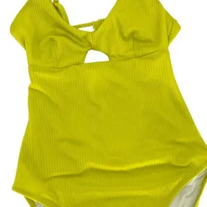 Old Navy Womens Ribbed Front Keyhole Cutout Back One Piece Swimsuit Green Small‎ thumbnail 2
