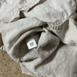 Cherokee Linen Pintuck Button Down Shirt Womens XL Beige Coastal Grandma Summer thumbnail 5