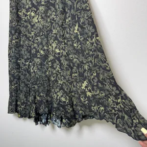 VTG 90s Women Whimsigoth Reversible Skirt XL Black Green Floral Paisley Fairy thumbnail 2